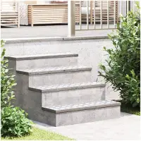 vidaXL Trap Tread Rechthoekig 2 pcs Zilver 80 x 20 cm Aluminium