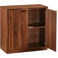 OKWISH Dressoir - Moderne Opbergkast Met Verstelbare Planken - 80x40x80 cm - 2 Deuren - Voor Woonkamer Keuken Hal - Bruin