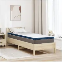 vidaXL Matras Topper 70 x 200 cm dik Jacquard stof Wit