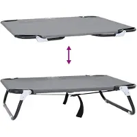 vidaXL Hondenbed 80 x 55 x 18 cm Staal Lichtgrijs