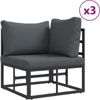 vidaXL Tuinbank Set 7 st Zwart Aluminium