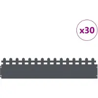 vidaXL Gazonranden 30 st 103 x 0,05 x 22 cm Staal Antraciet