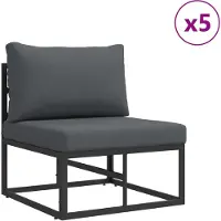 vidaXL Tuinbank Set 7 st Zwart Aluminium