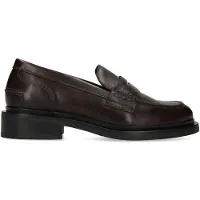 Manfield Bruine leren loafers | Maat 36