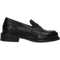 Manfield Zwarte leren loafers | Maat 41