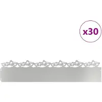 vidaXL Gazonranden 30 st 103 x 0,05 x 22 cm Gegevens staal Zilver