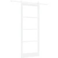 vidaXL Schuifdeur ORKDAL Wit 93 x 232 cm Massief grenenhout en glas