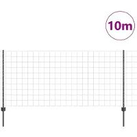 vidaXL Euro-hek met palen 10 x 1 m PVC-Coated Staal Grijs Mesh