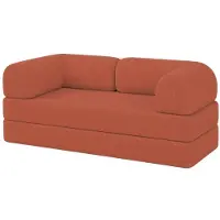 Bananair - 2-zits Bank - Modulaire slaapbank - Bedbank - Ribfluweel - 90x180 cm - Terracotta
