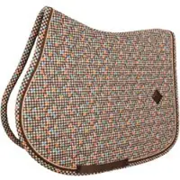 Kentucky Horsewear Horsewear - Zadeldoek velvet horse pied de poule bruin colorfull pony