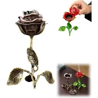 OIMG (Bronze, 1Set) Vintage roos wierookbrander, roosvormige houder, metaal - voor meditatie en yoga, cadeau voor vrouwen en moeders