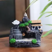 OIMG (Paradise Style, onesize) Backflow wierookhouder, keramiek, handgemaakte waterval, voor thuis - kalmerende sfeer, attent cadeau