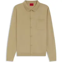 HUGO Gebreid regular-fit jack met geribde details