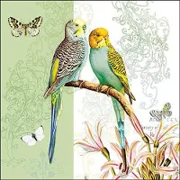 Ambiente - Lunch servetten - Budgies Green