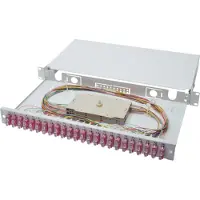 Digitus DN-96322-4 LWL Spleißbox 1HE bestückt 24x SC DX OM4 grau