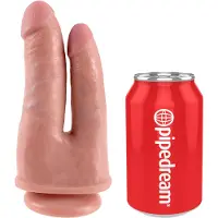 King Cock - dubbel dildo voor dubbele penetratie - realistisch - huidskleur
