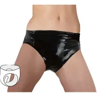 Late X damesstring met interne dildo (zwart)