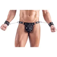 Svenjoyment Underwear Men's Thong AND Cuffs XL
