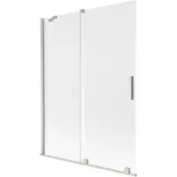 Mexen Velar badwand 2-delige schuifdeur 130 x 150 cm, ijsvorming, geborsteld nikkel - 896-130-000-31-97