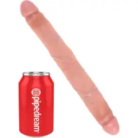 King Cock 12 Slim - realistische dubbele dildo (31 cm, huidskleur)
