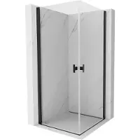 Mexen Mist-B Duo draaideur douchecabine 100 x 100 , transparant, zwart - 8A2-100-100-70-00