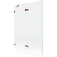 Mexen Lunar badscherm 2-delig links 120 x 150 , transparant, roségoud - 897-120-100-60-00-L