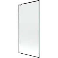 Mexen Next L badwand 1-vleugelig 90 x 150 , zwart frame, geborsteld nikkel - 895-090-000-03-70-97