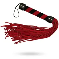 Bad Kitty – Korte Suède Flogger Zweep voor Erotische Discipline en Genot - Rood