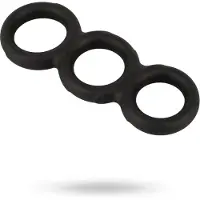 Erecto - penisring set - 3 stuks - siliconen - zwart