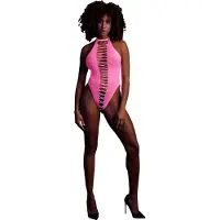 Ouch! Glow in the Dark Hoog uitgesneden Body - Roze
