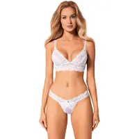 Obsessive - bh set - kanten lingerie - wit - M/L
