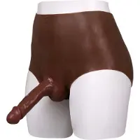 Vuxen - Bodysuit - Female to Male - Drag - Ultra Realistisch Onderlichaam met Penis - Bruin L