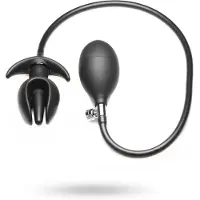 Master Series Opblaasbare Siliconen Anaal Plug - Zwart