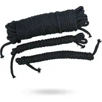 Bad Kitty - bondagesett touw (20 m + 2x3 m, zwart)