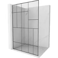 Mexen Kioto L Douchewand Walk-in 70 x 200 , zwart patroon, chroom - 800-070-103-01-78