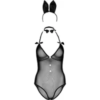 Vuxen - Classic Bunny Roleplay Set - Womens lingerie Roleplay Zwart S/M