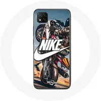 Nike Coque - - Xiaomi Redmi 9C - Flexibel - Wit - Motief Motorwiel