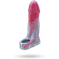 Vuxen Monstar 03 - Penis Sleeve - Penisverlenging - Met Ball Stretcher Opening - Siliconen - Roze Blauw