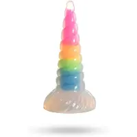 Creature Cocks XR Brands - Lichtgevende Regenboog Siliconen Dildo