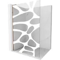 Mexen Kioto L Douchewand Walk-in 80 x 200 , witte golf, roze goud - 800-080-103-60-97