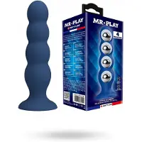 Vuxen Mr. Play Siliconen Anale plug Met 4 Metalen Balletjes - Buttplug Siliconen - Al Beads in Buttplug Vorm - Anale kralen