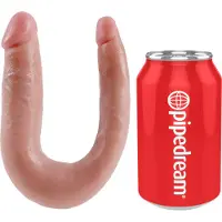 King Cock - King Cock U-Vorm Dubbele Dildo 33.5 cm Bruin