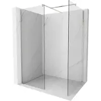 Mexen Kioto douchescherm Walk-in 120 x 120 , transparant, geborsteld nikkel - 800-120-202-97-00-120