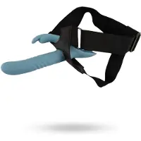 You2Toys - 3-delige opzetbare konijnen-duw vibrator met afstandsbediening (blauw)