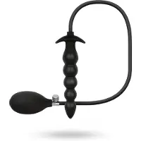 EasyToys Anal Collection - Opblaasbare Dildo met Pomp 20 cm - Zwart