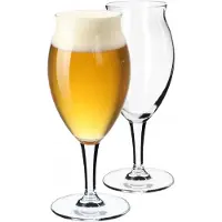 Kadax Bierglazen, bierglazen van glas, biertulpen, tarweglazen voor donker en licht bier, ambachtelijke bierglazen, bierpul, pilsner glas, bierglas, bierbeker (410 ml, 2 stuks, transparant)