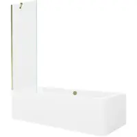 Mexen Cube rechthoekig bad 170 x 80 met behuizing en 1-delige vouwwand 60 , transparant, goud - 550517080X9506000050