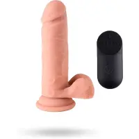 Vergite Vibrerende Realistische Dildo met afstandsbediening R12 - blanke beige