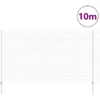 vidaXL Euro-hek met palen 10 x 1,4 m Gegalvaniseerd staal Mesh