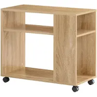 SoBuy FBT34-N Bijzettafel met wielen, hout